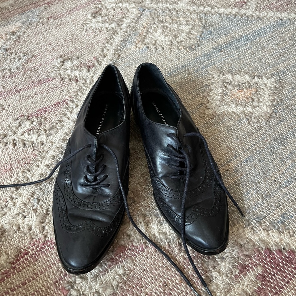 Marc Fisher Black Leather Flats & Loafers
